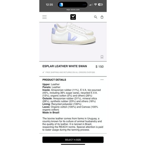 NEW Veja Esplar White Swan Blue Purple Tennis Shoes Sneakers Women 7 / 38 - Picture 7 of 9